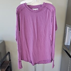 Free People We The Free Oversized ARDEN Tee Shirt Cranberry Sz XS